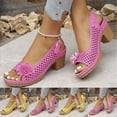 thumbnail image 1 of HAOTAGS Sandals for Women, Casual Buckle Open Toe Comfortable Sandals Pink 8.5, 1 of 8