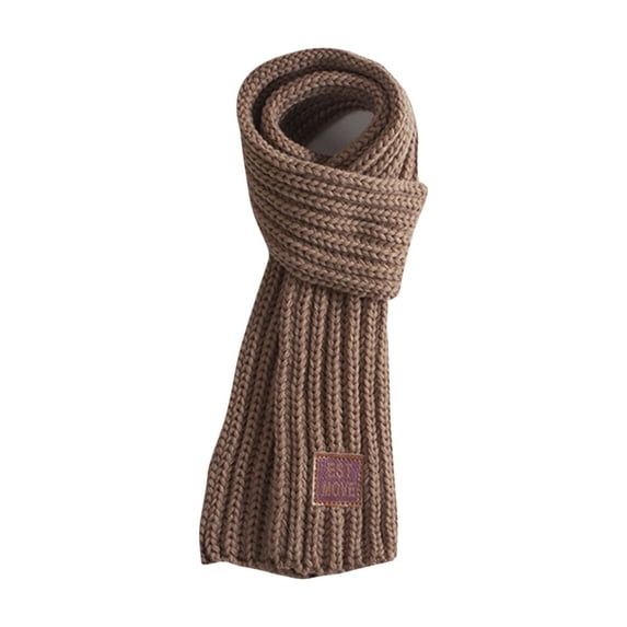 HAOTAGS Scarf for Kids,Cute Soft Warm Knitting Scarf Winter Neck Warmer Gift for Boys Girls Khaki Size Free Size