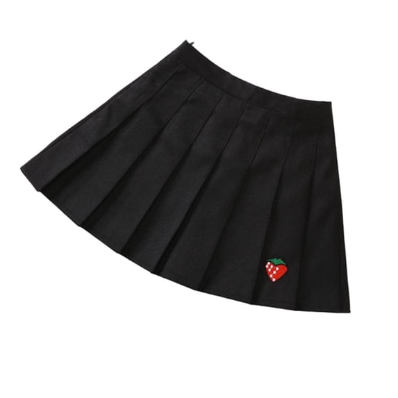 HAOTAGS School Uniform Skirt for Girls, Comfortable Elastic Waist lightweight Princess Skirts Black 7 Years