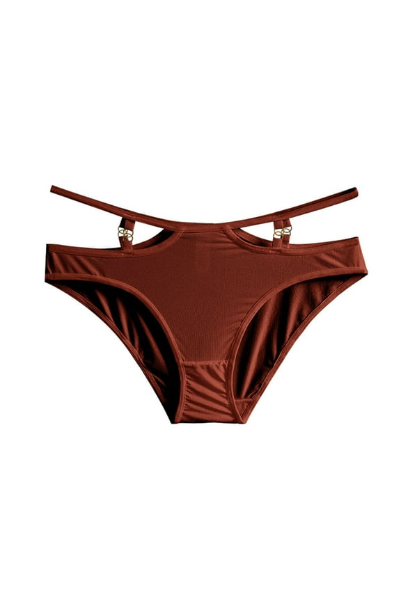 Seamless Women Panties,Comfortable Seamless Causal V-Strings Thong Red M