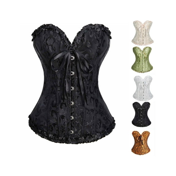 HAOTAGS Shapewear for Women, Bridal Shapewear Bodycon Bustier Vintage Court Style Adjustable Strap Corset Top Black 3XL