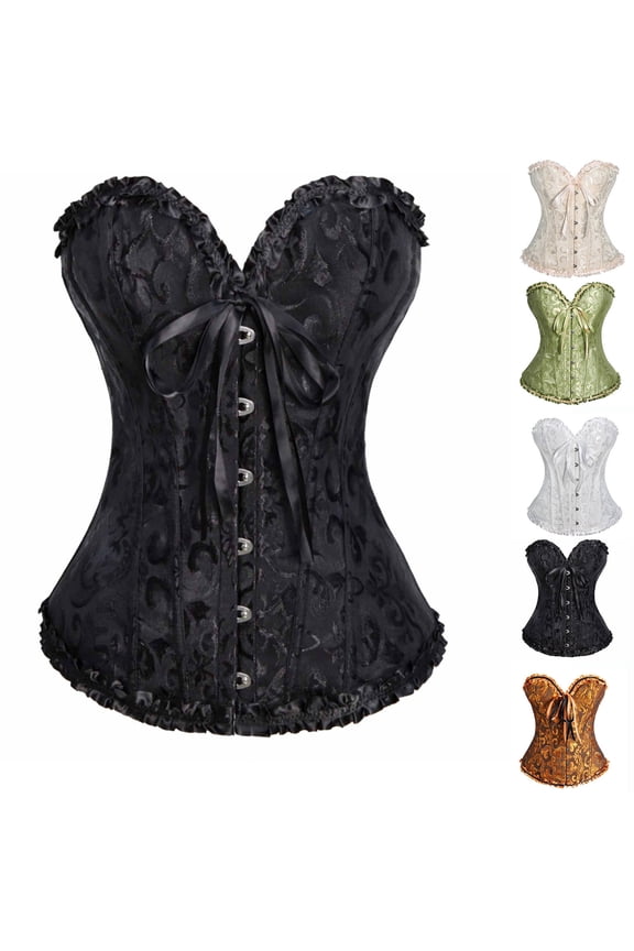 Shapewear for Women, Bridal Shapewear Bodycon Bustier Vintage Court Style Adjustable Strap Corset Top Black 3XL