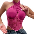 thumbnail image 1 of HAOTAGS Shapewear for Women, Fashionable Waist-Cinching Shapewear Strapless Bustier Top Backless Ribbon Chic Lightweight Shaping Support Purple L, 1 of 4