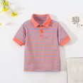 thumbnail image 1 of HAOTAGS Short Shirts for Boys, Collared Lightweight Striped Summer Tops Hot Pink 4 T, 1 of 9