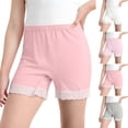 thumbnail image 1 of HAOTAGS Shorts for Girls,Casual Solid with Lace Trim Hem Lightweight Bike Shorts Gray 12-13, 1 of 6