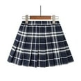 thumbnail image 1 of HAOTAGS Skirts for Teen Girls, Uniform Mid Waist Checkered Skirt with Inner Lining Black 11 Years, 1 of 3