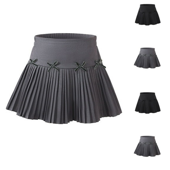 HAOTAGS Skirts for Toddler Girls, Solid Elastic Flared Summer A-line Skirts Gray 5 Years