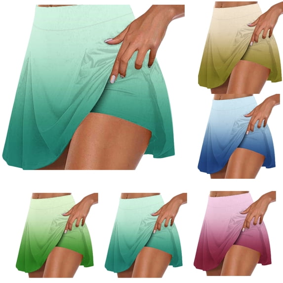HAOTAGS Skirts for Women,Breathable Running Yoga Summer Skort Light Blue M
