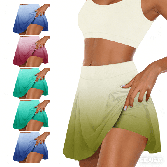 HAOTAGS Skirts for Women,Running Breathable Yoga Summer Skort Yellow XL