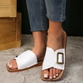 thumbnail image 1 of HAOTAGS Slippers for Women Flat Summer Slip On Sandals White Size 6, 1 of 9