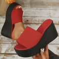 thumbnail image 1 of HAOTAGS Slippers for Women Open Toe Vintage Slip On Dressy Sandals Red Size 6, 1 of 9