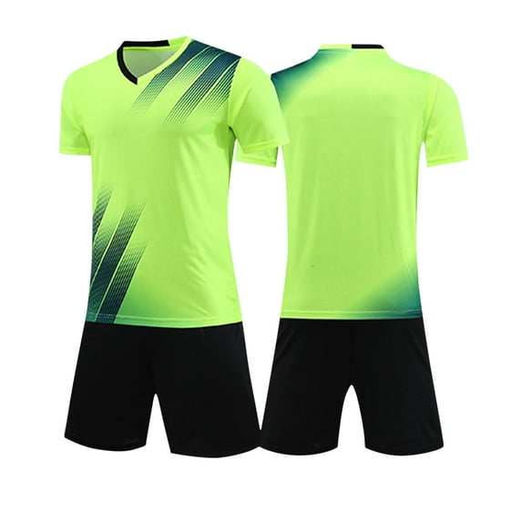 HAOTAGS Soccer Jerseys for Teen Boys(4-14), 2pc Outfits Youth School Training Uniform Basketball Sport Short Set Green