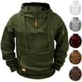 thumbnail image 1 of HAOTAGS Sport Hoodie for Men, Active Long Sleeve Hooded Sweatshirts with Pockets Casual Pullover Top Army Green S, 1 of 4