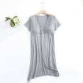thumbnail image 1 of HAOTAGS Spring Summer Dresses for Maternity,Breathable Elastic Waist V-Neck Summer Dresses Gray L, 1 of 7