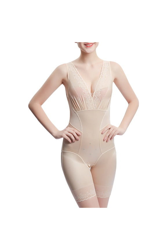 Strapless Shapewear for Women, Tummy Control Waist-Cinching One-Piece Slimming Breathable Shapewear Beige 2XL
