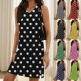 thumbnail image 1 of HAOTAGS Summer Dresses for Women 2026 Summer Polka Dot Women's Dress Casual Open - slit Black Size L, 1 of 7