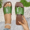 thumbnail image 1 of HAOTAGS Summer Sandals for Women Flat Open Toe Vintage Outdoor Beach Shoes for Women Green Size 9, 1 of 9