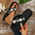 thumbnail image 1 of HAOTAGS Summer Sandals for Women Flower Bohemian Casual Outdoor Flip-flops Gray Size 7, 1 of 9
