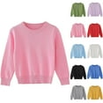 thumbnail image 1 of HAOTAGS Sweaters for Girls Boys, Fall Winter Long Sleeve Round Neck Knit Pullover Top Red 18 Months, 1 of 5