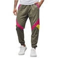 thumbnail image 1 of HAOTAGS Sweatpants for Men, Elastic Waist Color Block Ankle Binding Jogger Pants Gray M, 1 of 4