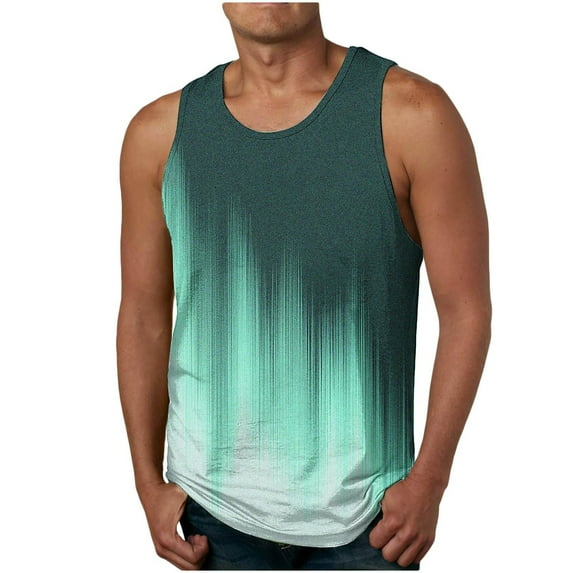 HAOTAGS Tank Top Men, Breathable Sleeveless Summer Outerwear Causal Tops Mint Green 3XL