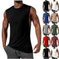 thumbnail image 1 of HAOTAGS Tank Tops for Mens, Solid Breathable Loose Cotton Tops Black 2XL, 1 of 6