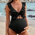 thumbnail image 1 of HAOTAGS Tank Tops for Pregnant Women, Breathable Adjustable Racerback Swimsuit Maternity V-Neck Beach Tops Black M, 1 of 3