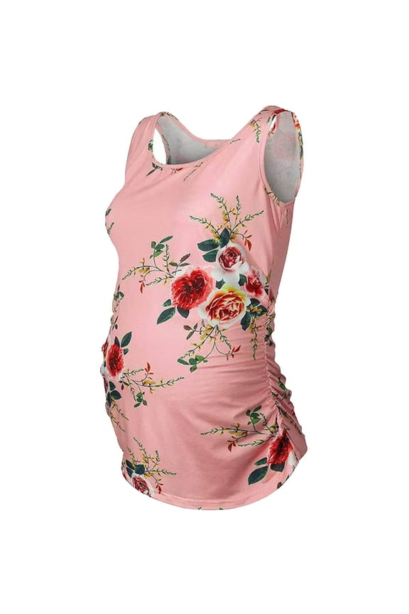 Tank Tops for Women's, Sleeveless Camisole Breathable Cotton Round Neck Camisoles Pink L