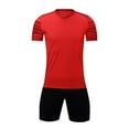 thumbnail image 1 of HAOTAGS Teen Boys' Active Short Set, 2 Piece Athletic Crewneck T-Shirt and Shorts Outfit Red, 1 of 3