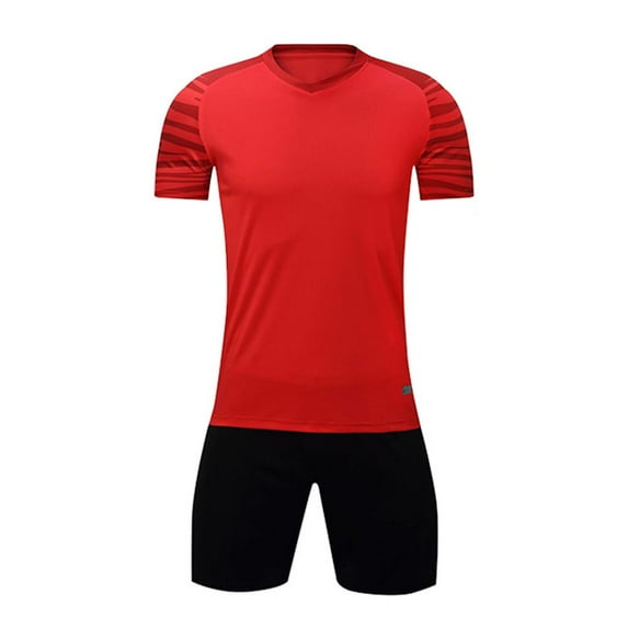 HAOTAGS Teen Boys' Active Short Set, 2 Piece Athletic Crewneck T-Shirt and Shorts Outfit Red