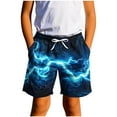 thumbnail image 1 of HAOTAGS Teen Boys Beach Shorts（7-14） Casual Elastic Waist Graphci Print Quick Dry Swim Trunks Navy Size 7Years, 1 of 6