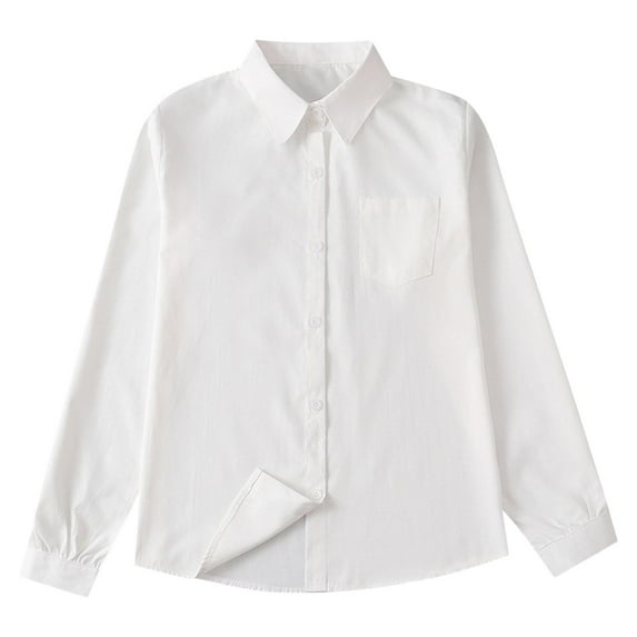 HAOTAGS Teen Boys Button Down Shirts for School (10-16Years) Solid Color Long Sleeve Lapel Shirts for Boys Beige Size 12 Years