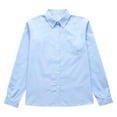 thumbnail image 1 of HAOTAGS Teen Boys Button Down Shirts for School (10-16Years) Solid Color Long Sleeve Lapel Shirts for Boys Light Blue Size 10 Years, 1 of 3