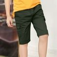 thumbnail image 1 of HAOTAGS Teen Boys Cargo Shorts(4-14) Summer Lightweight Cotton Shorts with 4 Pockets Army Green Size 7 Years, 1 of 9