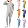thumbnail image 1 of HAOTAGS Teen Boys Girls 2pc Pajama Sets, Fleece Lined Sweatshirts with Pants Set Casual Loungwear Sleepwear Purple 3-4Years, 1 of 7