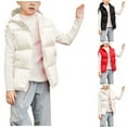 thumbnail image 1 of HAOTAGS Teen Boys Girls Down Jacket(4-15), Sleeveless Hooded Vest Zip Up Hooded Vest Casual Winter Outwear Red 12 Years, 1 of 7