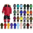 thumbnail image 1 of HAOTAGS Teen Boys Girls One Piece Snowsuits(1-15), Overalls Ski Suits Jackets Coats Jumpsuits Winter Outdoor Waterproof Snowboarding Red 6-7Years, 1 of 8