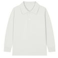 thumbnail image 1 of HAOTAGS Teen Boys Long Sleeve Polo Shirts(2-15) Casual School Uniform Spring Fall Outfits Beige Size 5 Years, 1 of 3