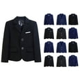 thumbnail image 1 of HAOTAGS Teen Boys Suit Jacket(2-16） Casual School Uniform Wedding Ring Bearer Outfit Boy Formal Suit Black Size 5-6 Years, 1 of 3