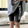 thumbnail image 1 of HAOTAGS Teen Girl's Biker Shorts Letter Print Casual Work Out Sport Leggings(4-14) Black Size 9Years, 1 of 5