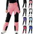 thumbnail image 1 of HAOTAGS Teen Girls Boys Color-Block Fleece Ski Pants(6-16), Snow Trousers with Zip Pockets Light Blue 12 Years, 1 of 10