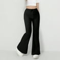 thumbnail image 1 of HAOTAGS Teen Girls Flared Pants, High Waist Wide Leg Y2k Pants with Pockets Black 13 Years, 1 of 6