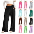 thumbnail image 1 of HAOTAGS Teen Girls Fleece Lined Sweatpants (5-14) Fall Winter Elastic Waist Stright Leg Long Pants With Side Pockets Khaki Size 12, 1 of 9
