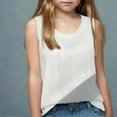 thumbnail image 1 of HAOTAGS Teen Girls Summer Tank Tops Sleeveless Round Neck Solid Tops White 14-15Years, 1 of 3
