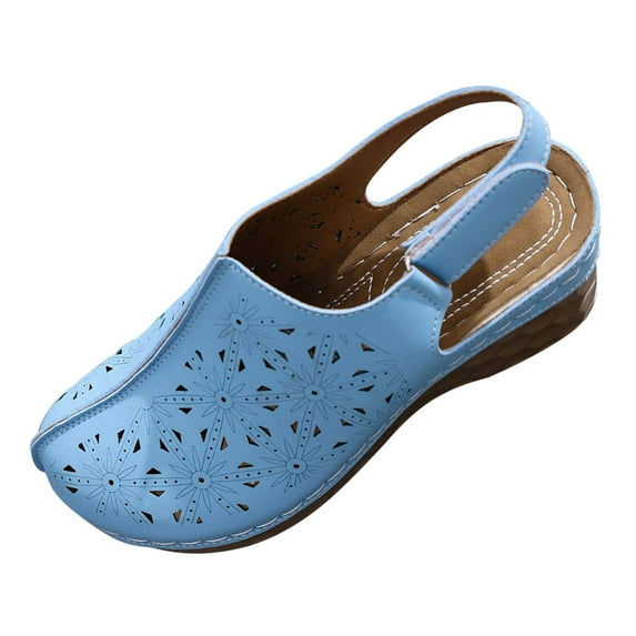 HAOTAGS Thick-Soled Sandals Women,Slingbacks Open Toe Thick-Soled Summer Women's Casual Sandals Sky Blue