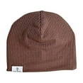 thumbnail image 1 of HAOTAGS Thin Pull-On Beanie Cap for Boys Girls,Breathable Solid Stacked Causal Headwear Brown Free Size, 1 of 2