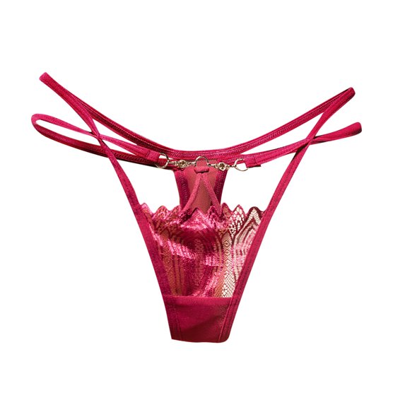 HAOTAGS Thong for Women,Low Waist Adjustable Waist Moisture-Wicking Lingerie Thongs Panties Wine Free Size