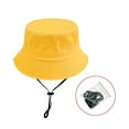 thumbnail image 1 of HAOTAGS Toddler Kids Sun Hats, Adjustable Wide Brim Sun Protection Hat for Boys Girls Yellow Free Size, 1 of 2