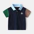 thumbnail image 1 of HAOTAGS Toddler Boys Blouses, Collared Short Sleeve Button-Up Summer Tee Shirts Navy 1 T, 1 of 3