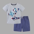 thumbnail image 1 of HAOTAGS Toddler Boys Girls 2 Piece Outfit Set, Summer 2025 Short Sleeve T-shirts with Shorts Set Gray, 1 of 6